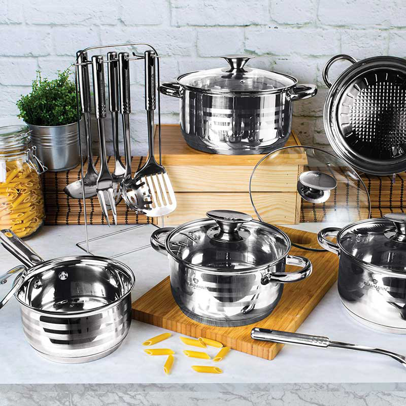 Blaumann 17pcs gourmet line cookware set bl-3133-null