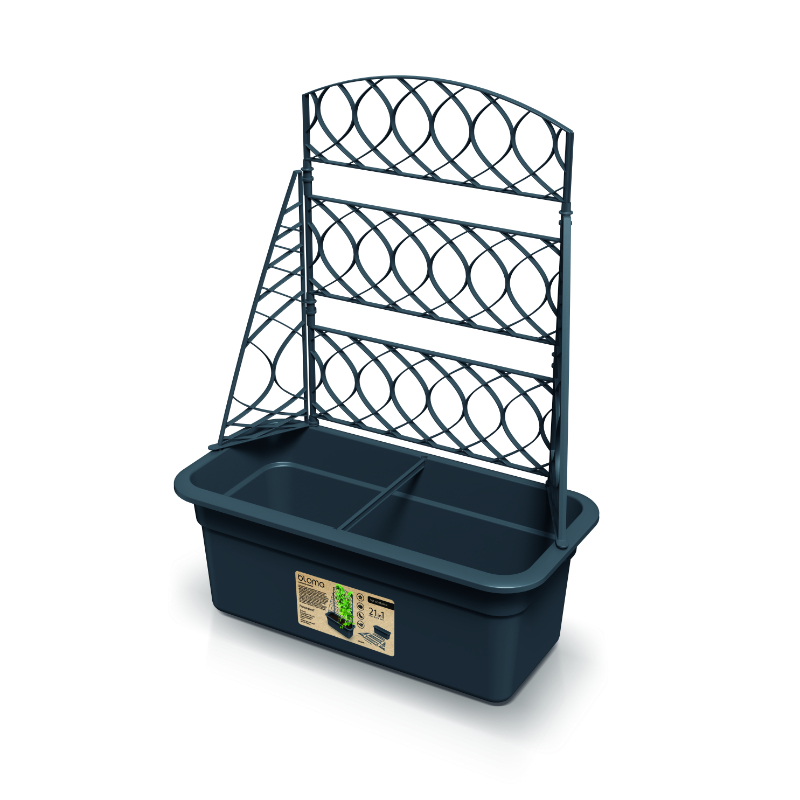 Prosperplast bloma pot and trellis 58x29cm - anthracite, , medium-null