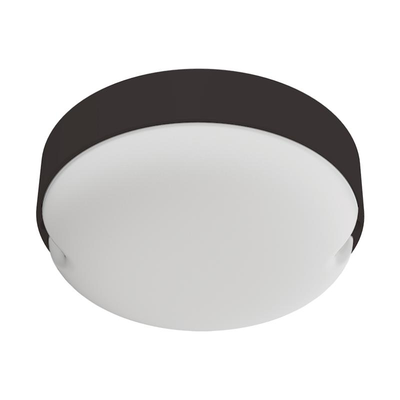 Sunlight led 9w ceiling light bulkhead round black plastic 990lm 4000k ip65 ø138xh55mm, , medium