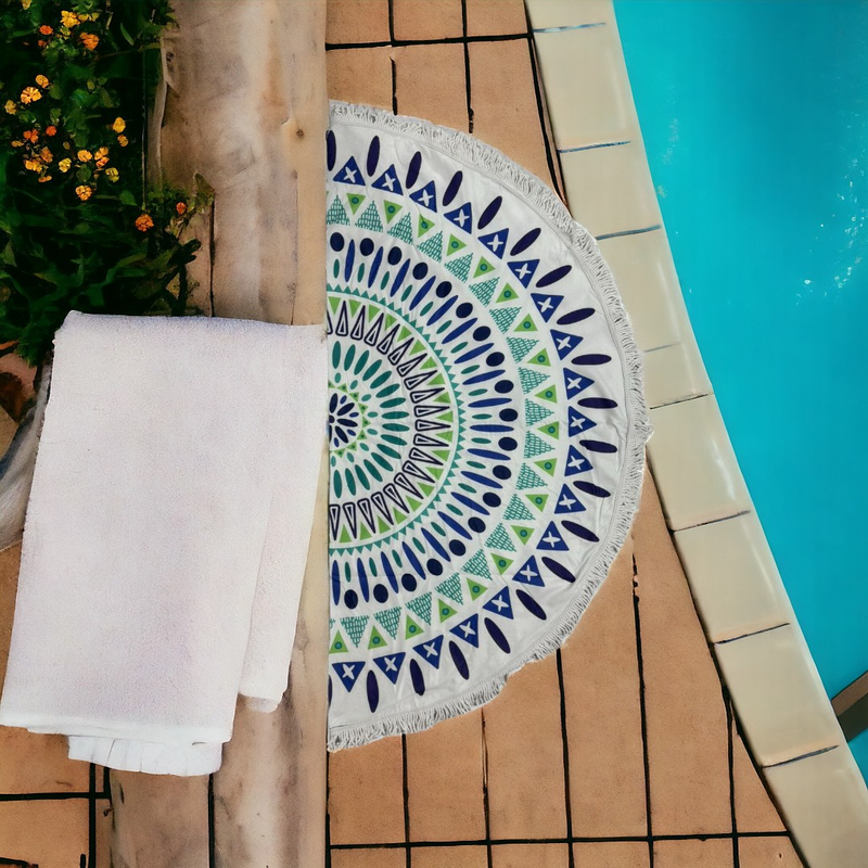 Beach towel round microfibre 150cm #ag203-null