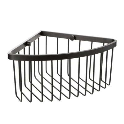 Corner storage basket aluminium, Black Aluminium, medium