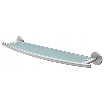 Virginia glass bathroom shower with brushed nickel holder, , medium