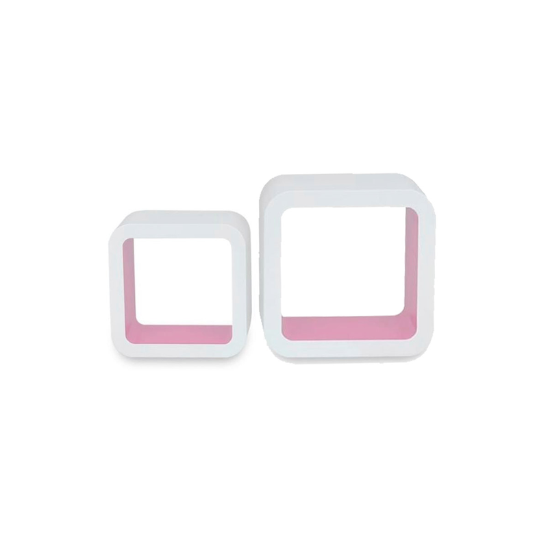 Product image: Deco system cube wall shelf 25x25cm 15mm white with pink-null