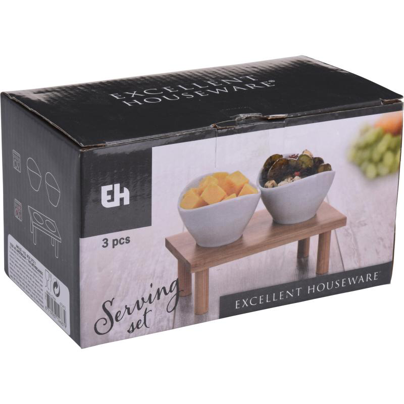 Excellent houseware σετ σερβιρισματος πορσελανη 3τμχ, , medium-null