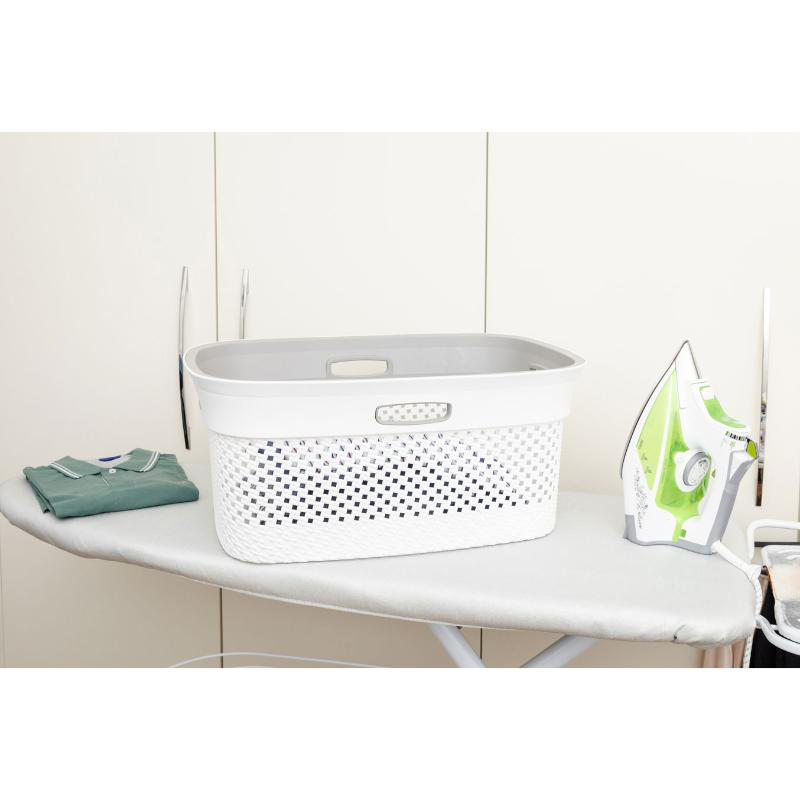 Dea laundry basket woolly 45l - white, , medium-null