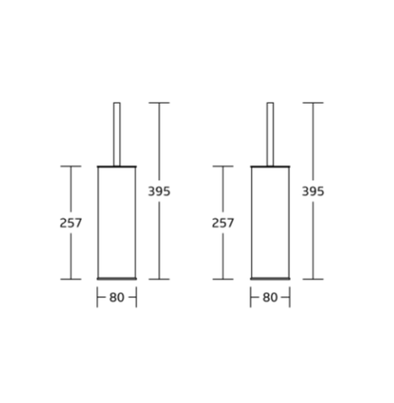 Chrome round toilet brush, , medium-null