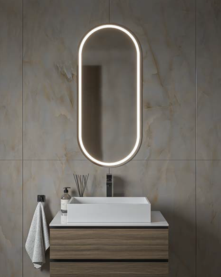 Semi oval mat mirror, , medium