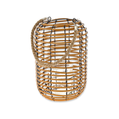 Pe rattan lantern with glass (available in 2 sizes), , medium