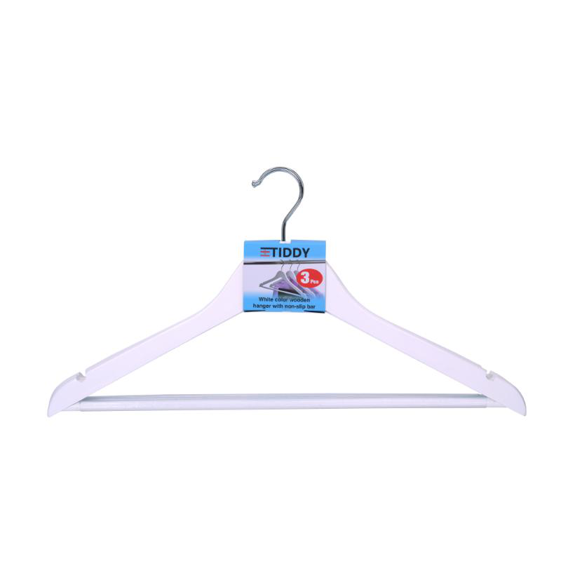 Product image: Wooden cloth hangers pvc 3 pieces - white, , medium-null