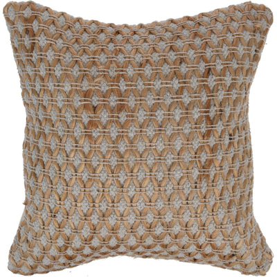 Jute and cotton decorative cushion 45x45cm