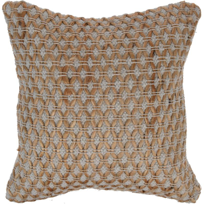 Jute and cotton decorative cushion 45x45cm, , medium image number null