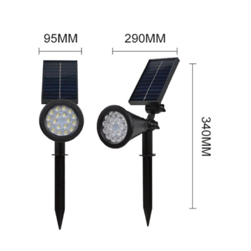 Rexer outdoor multicolor rgbw ip65 led solar spotlight with spike 1200mAh, , medium-null