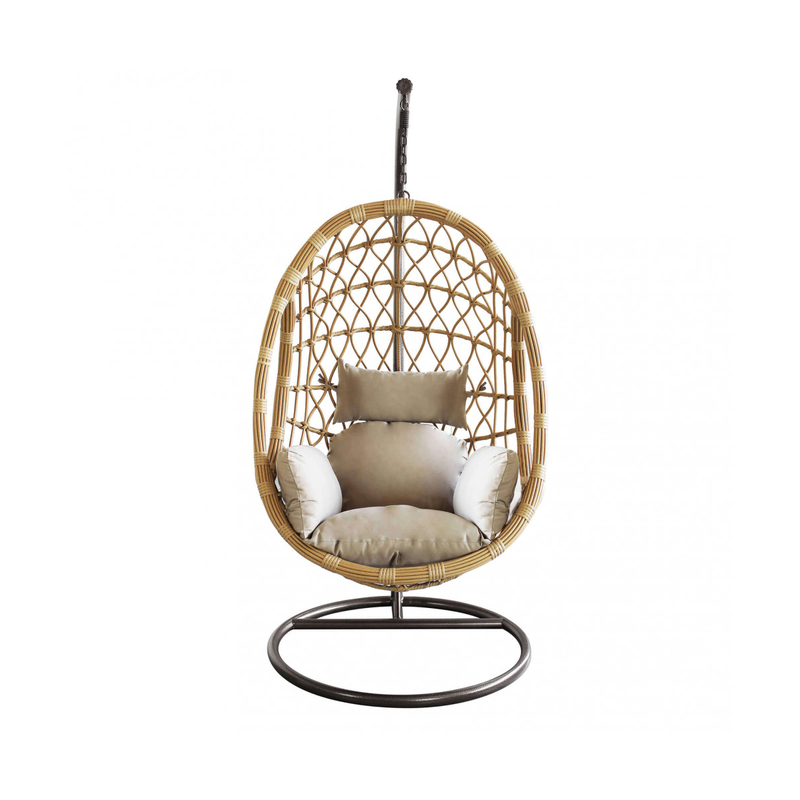 Closed nest cradle carpaia rattan with handles brown frame with beize cushions image number null