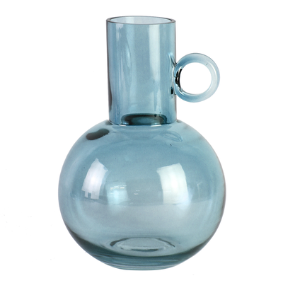 Glass vase in light blue