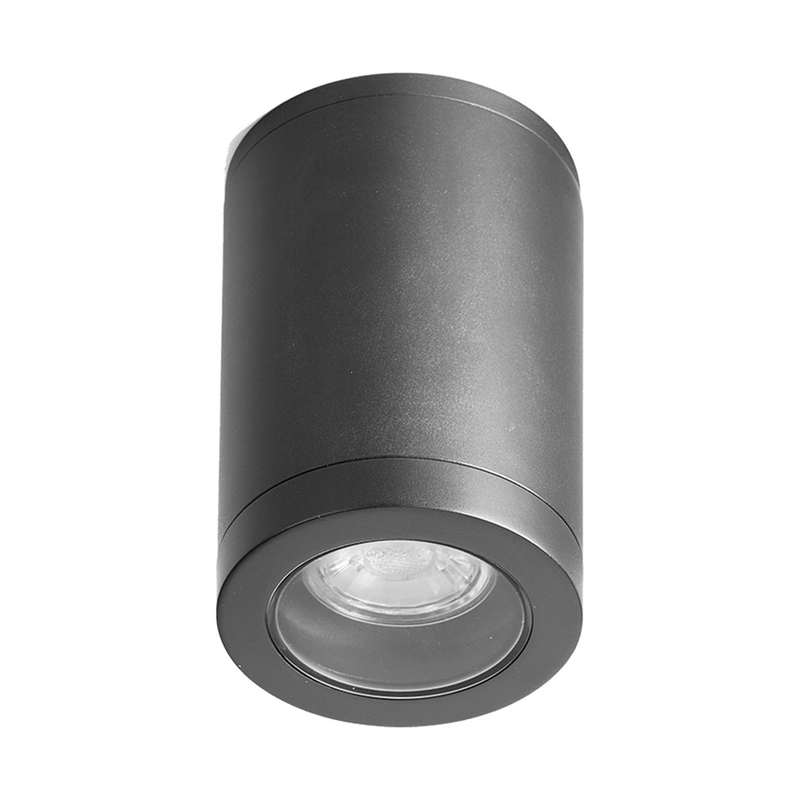 Sunlight 1xgu10 (max.10w) ceiling light cylinder dark grey ip54 white ø90xh140mm, , medium image number null