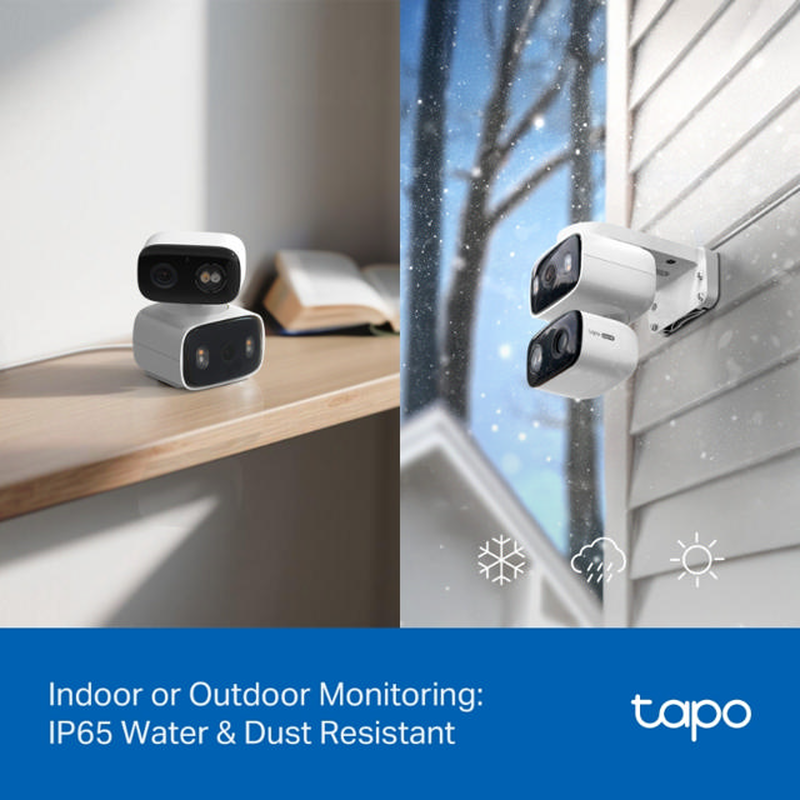Tp-link tapo c246d indoor/outdoor dual lens pan/tilt security camera &ndash; white, , medium-null