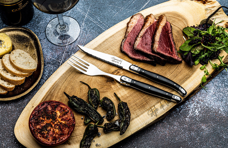 Laguiole premium line set of 6 forks black 1.8mm thick, , medium image number null