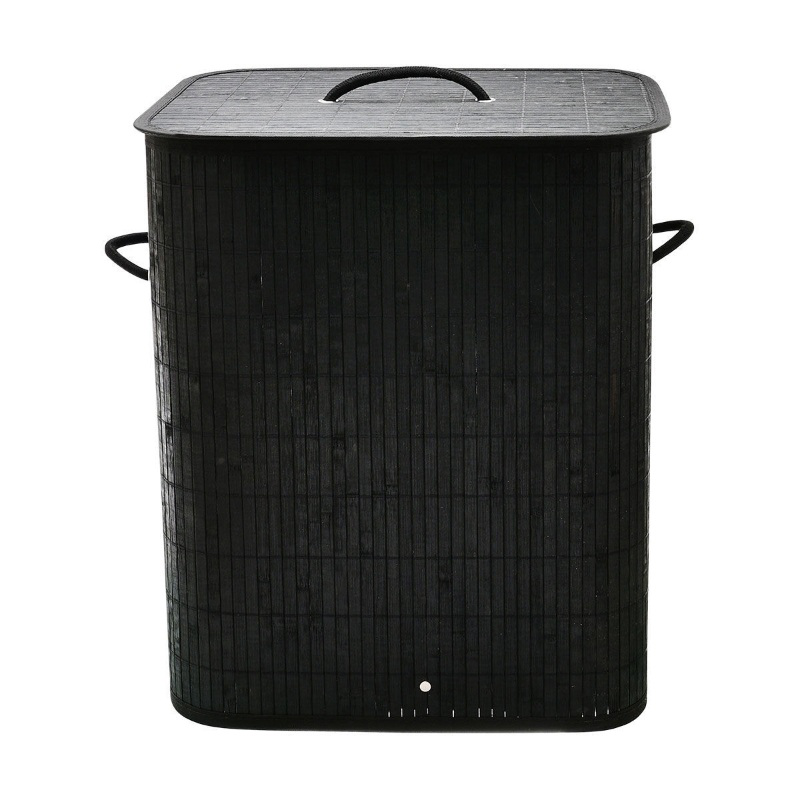Estia bamboo essentials laundry basket 60l - black, , medium image number null