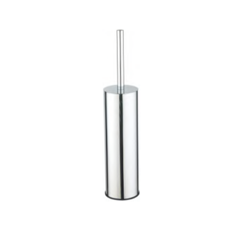 Chrome round toilet brush, , medium-null