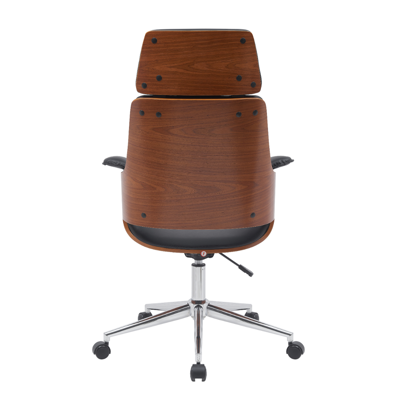 Demeyere hector managerial chair 67x64x113cm - walnut/black, , medium-null