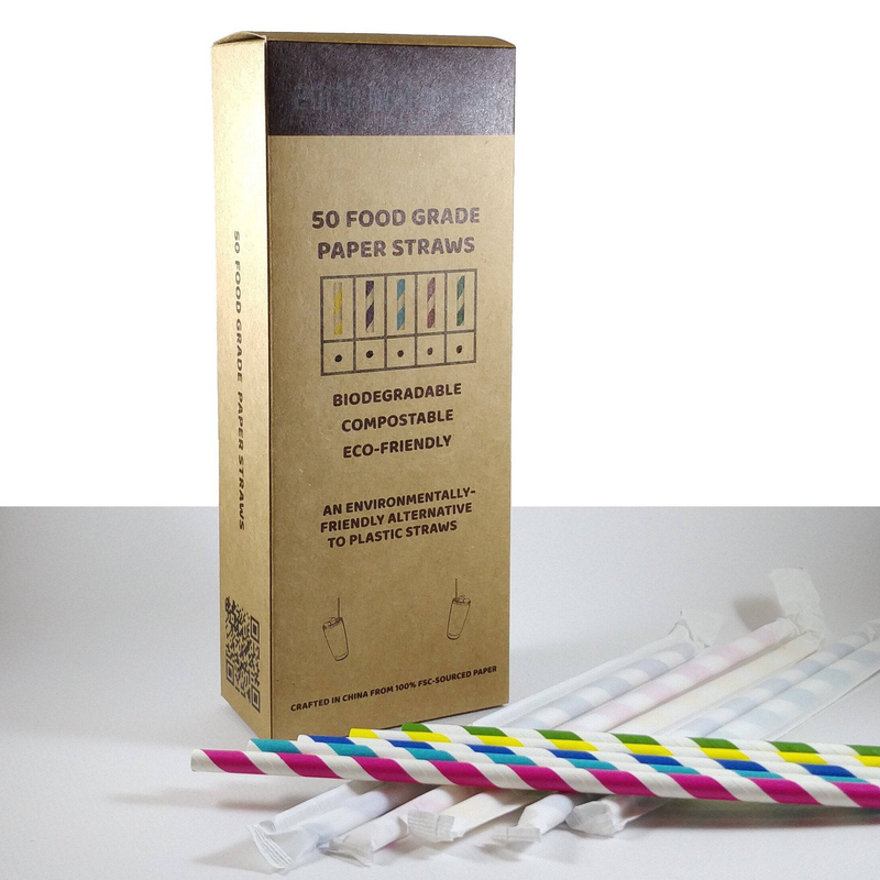 Paper straws (individually wrapped) - earth and ocean, , medium-null