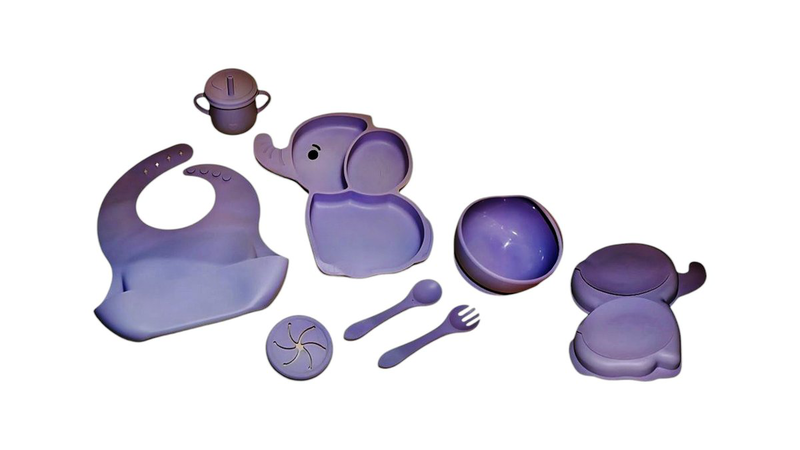 Product image: Silicone dinner plate set elephant purple, , medium-null