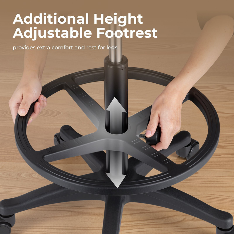 Lumivida office stool ergonomic with height adjustale faux leather upholstered seat ch04-12, , medium-null