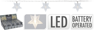 Xmas led chain star warm white, , medium