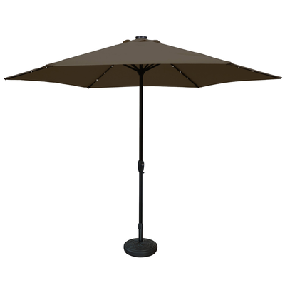 L.h garden aluminum umbrella with built-in led lamps 3m, Taupe, medium