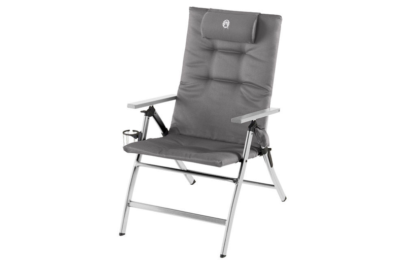 Coleman 5-possition padded aluminium recliner chair grey, , medium image number null