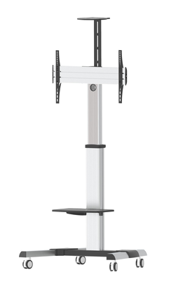 Beta aluminium TV stand with wheels