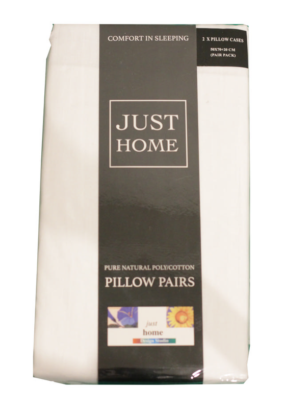 Pillow cases pure natural poly/cotton 50x70cm 2pcs 3 assorted colors, , medium-null