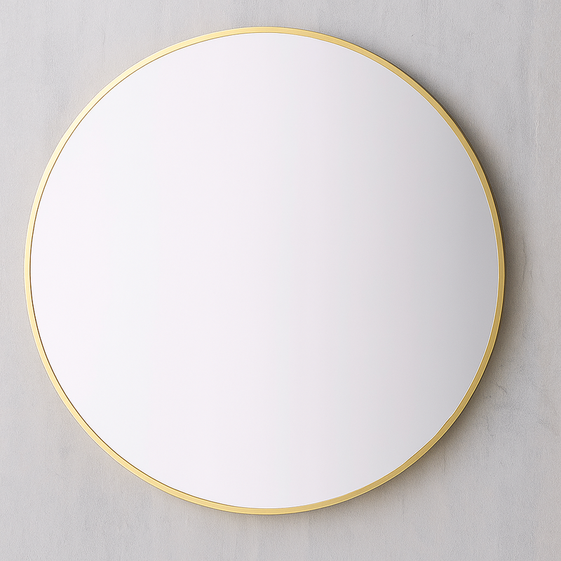 Round mirror with gold aluminium frame ⌀800mm, , medium-null