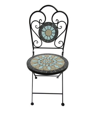 Zeta metallic mosaic chair 38x38x90cm blue
