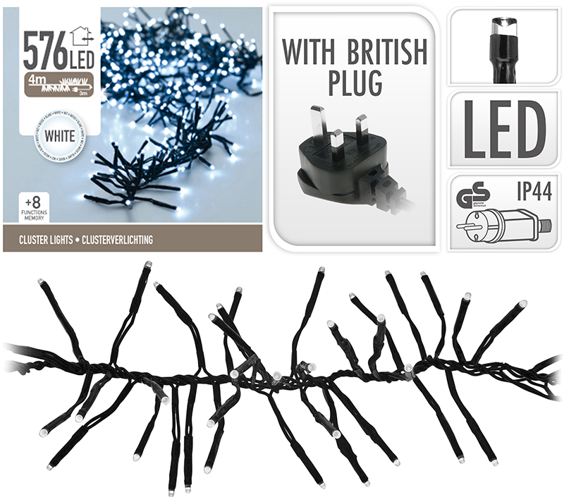 Xmas clusterlights 576 led white, , medium image number null