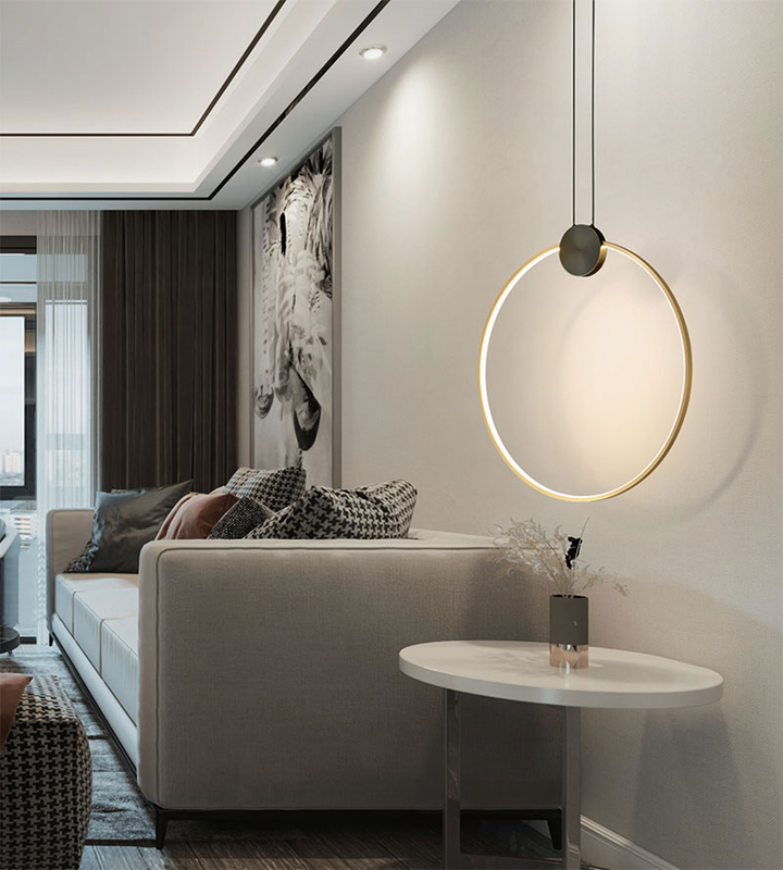 Sunlight led 11w pendant light aluminium black+brass 3000k 600lm ip20 l300xw80xh340xh1600mm, , medium image number null