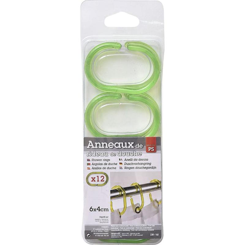 Tendance curtain rings 12pcs - transparent grεεν, , medium-null
