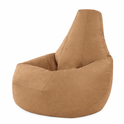 Leatherette pouf - sand, , medium