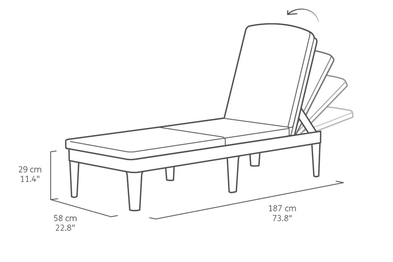 Keter jaipur sun lounger graphite, , medium image number null