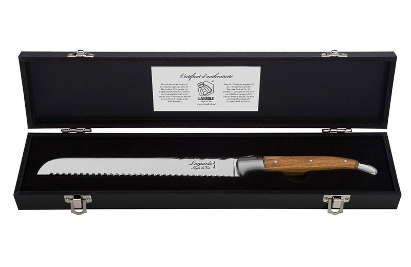 Laguiole luxury line bread knife olive wood, , medium image number null