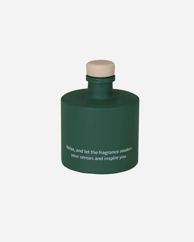 Diffuser round glass bottle / green color / 100ml - jasmine & rose-null