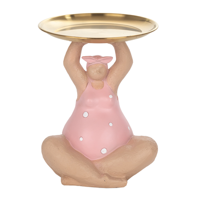 Chubby figure tray, Blue, Green, Pink, medium