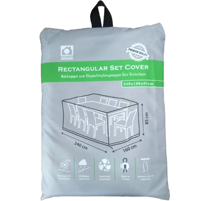 Home & camp fabric cover for garden set 240x160x85cm gray, , medium