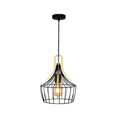 Parov pendant lighting metal single light black with gold, , medium