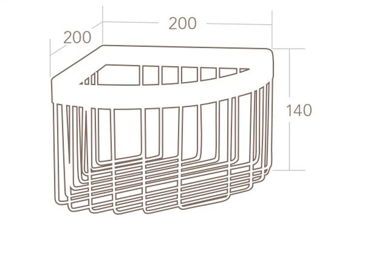 Triangular aluminium corner basket, , medium-null