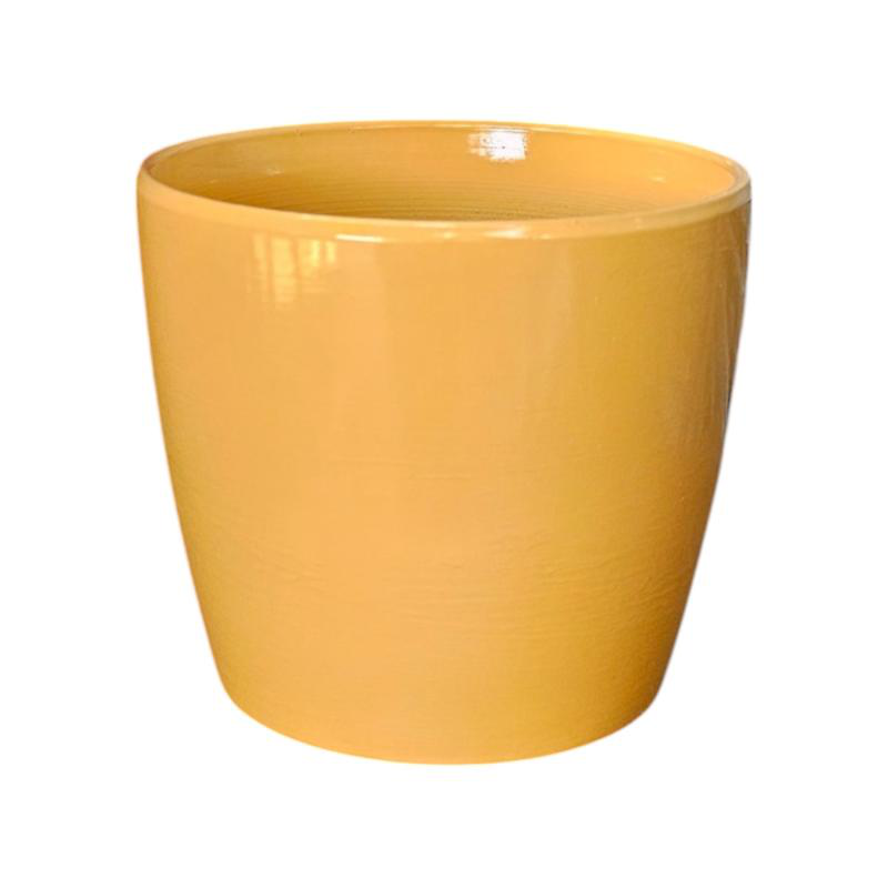 Product image: Γυαλιστη κεραμικη γλαστρα 10x10x9cm - πορτοκαλι, , medium-null