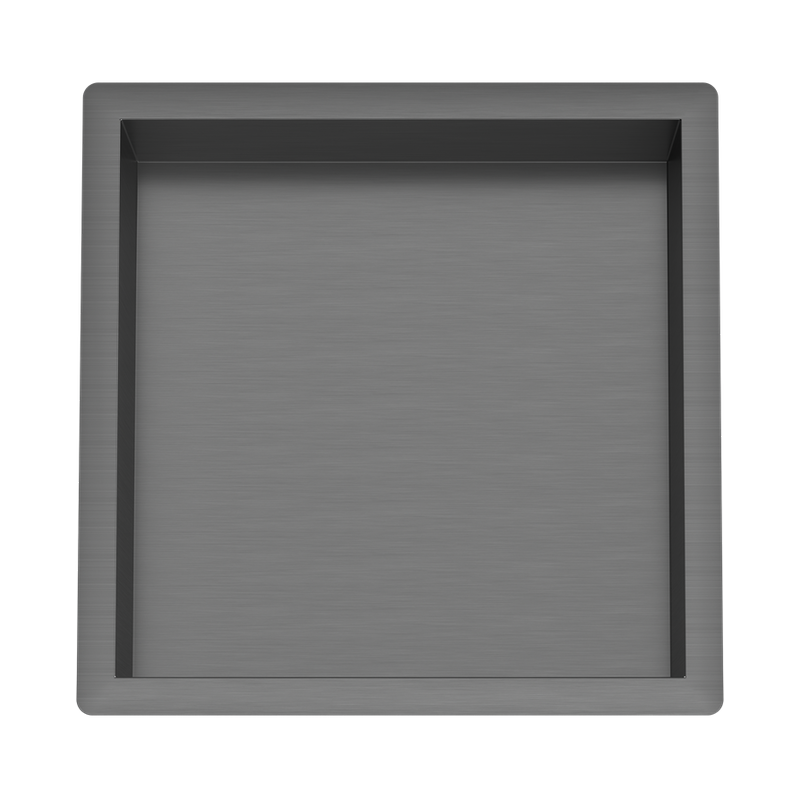 Brushed steel shower niche 33.7×33.7x10cm-null