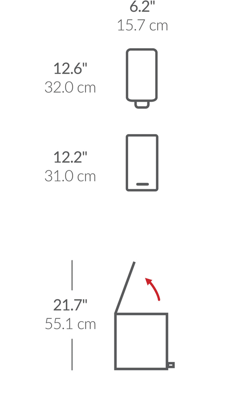 Simplehuman slim pedal bin 5l white steel, , medium-null