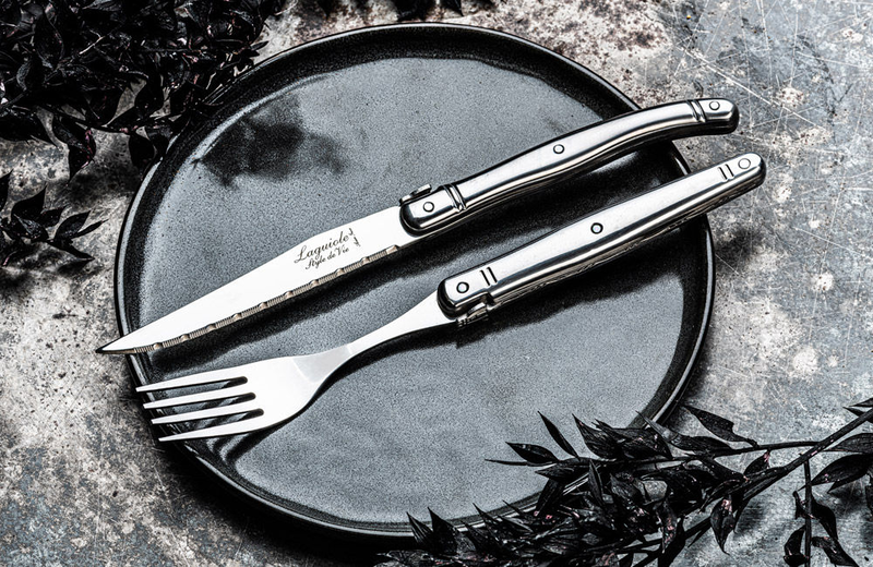 Laguiole premium line set of 6 steak knives stainless steel 1.8 mm in a wooden
block, , medium image number null