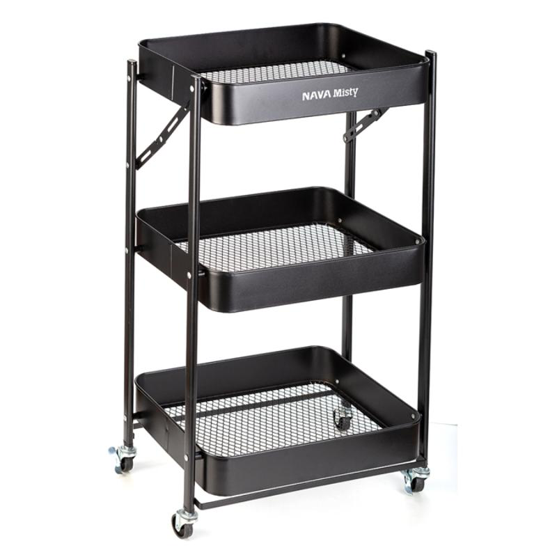 Product image: Nava misty foldable metal storage cart - 3tier 77cm, , medium-null